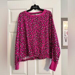 Cabana by Crown & Ivy Pink Leopard Print Top XL